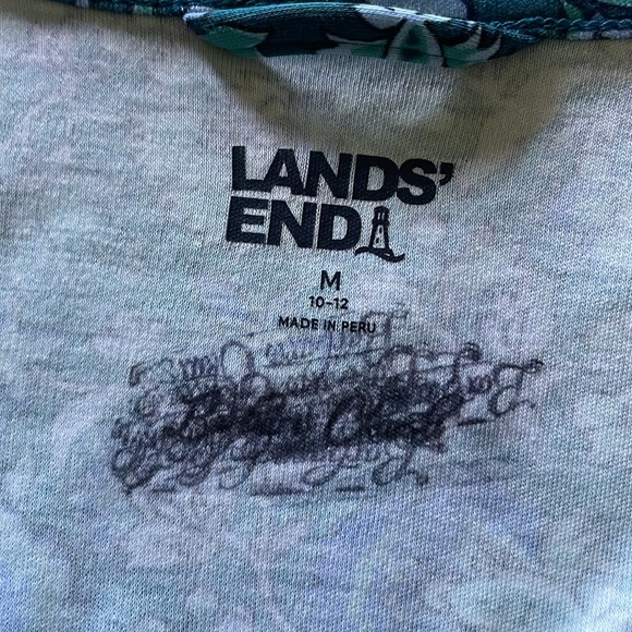 Lands End Floral Scoop Neck Long Sleeve A-Line Dress Size Medium - Picture 7 of 10